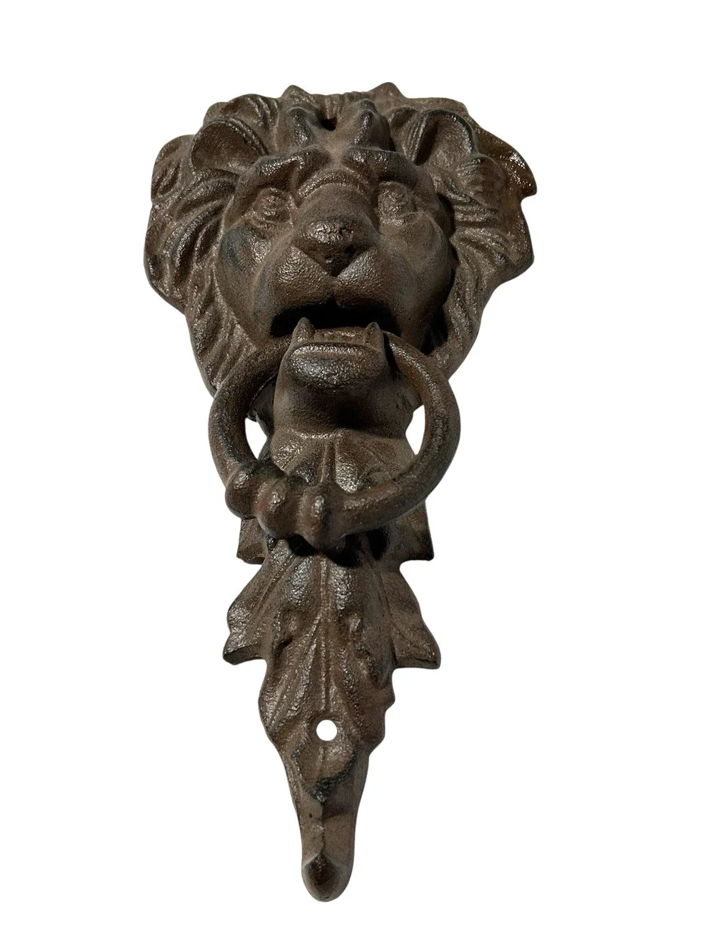Vtg Lion Cast Iron Door Knocker Heavy 2.7 Pounds Strong Brown